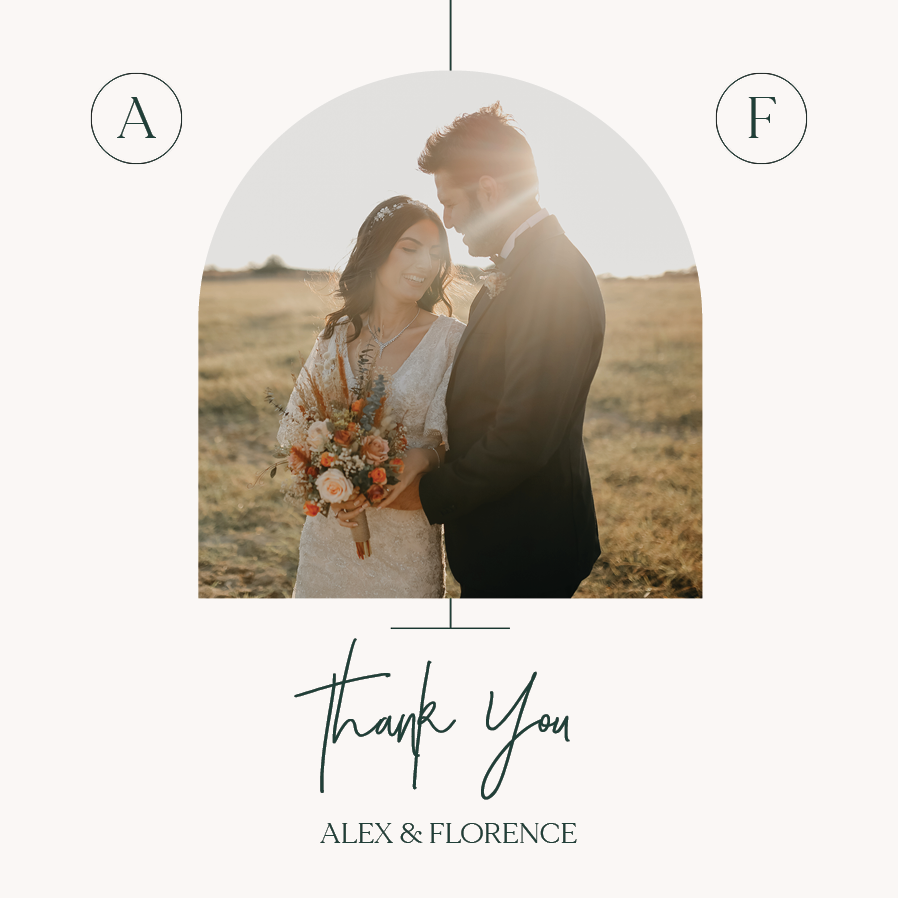 Thank you cards — Arch photo frame