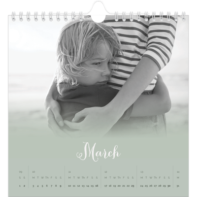 Square calendars  — Misty green [March]