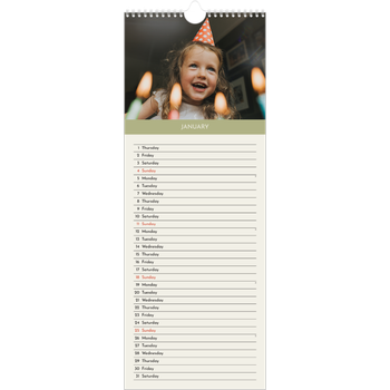 Slim Calendar (15 x 40cm) — Pastel chapters