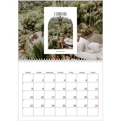 A4 Double Photo Calendar — The open arch [February]