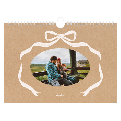 A4 Landscape Photo Calendar — Kraft and bow [cover]