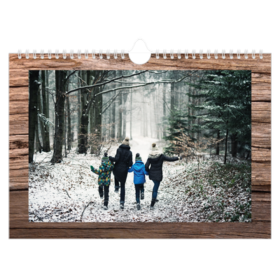A4 Landscape Photo Calendar — Wood [cover]