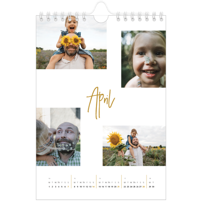 A5 Photo Calendar — Gold marker pen [April]
