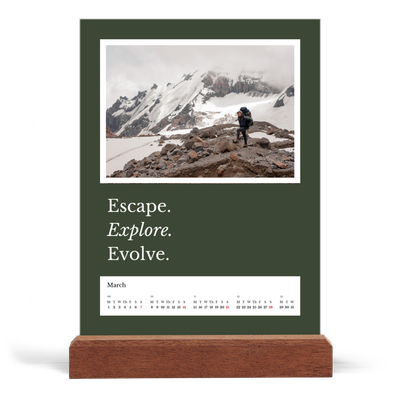 Easel Desk Calendar Portrait  — Editorial Earth [March]