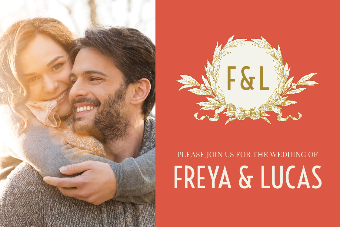 Invitations — Gold wreath