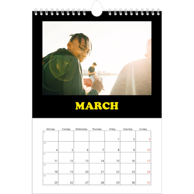 A4 Photo Calendar — Fun type [March]