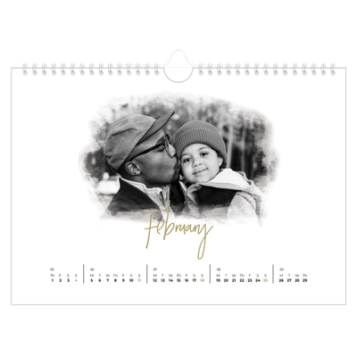 A4 Landscape Photo Calendar — Photo effects [February]