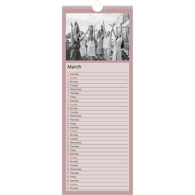 Slim Calendar  — Nordic colours [March]