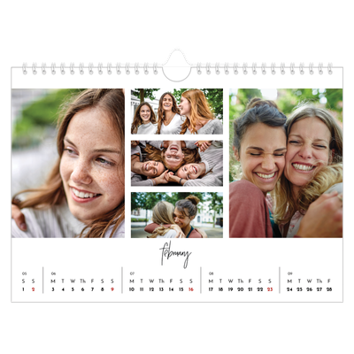 A4 Landscape Photo Calendar — Photo arrangements [February]