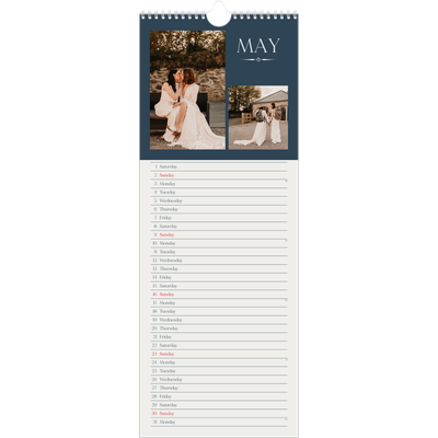 Slim Calendar  — Slate and serifs [May]