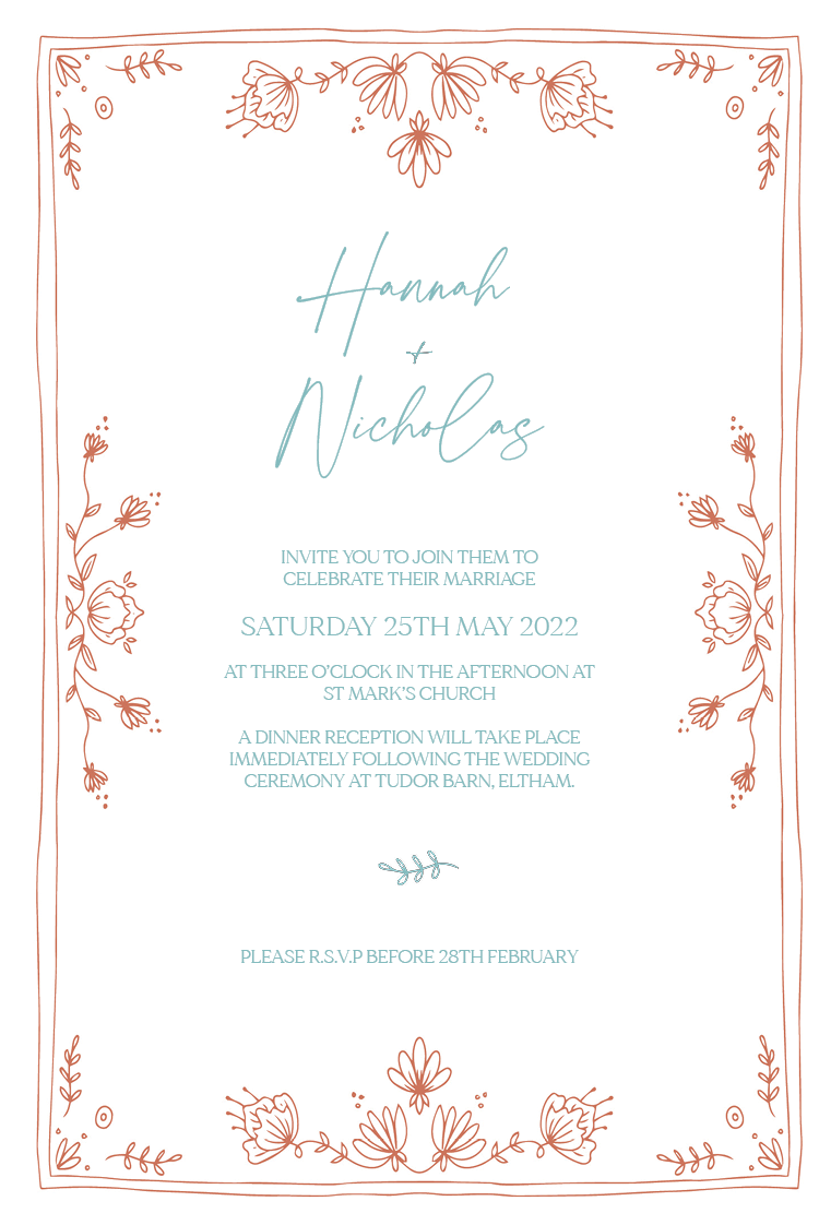 Invitations — Flowery doodles