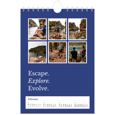 A5 Photo Calendar — Editorial Earth [February]