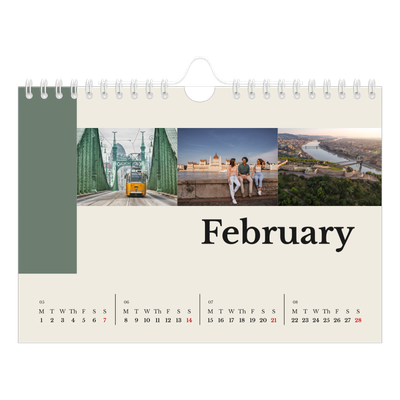 A5 Landscape Photo Calendar — Sights of the world [February]