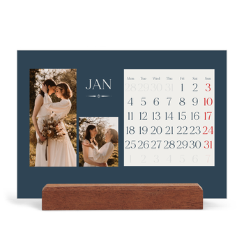 Easel Desk Calendar Landscape — Slate and serifs