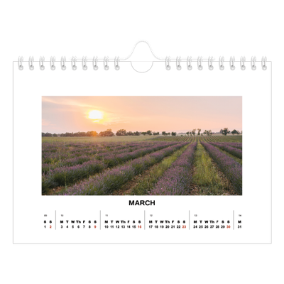 A5 Landscape Photo Calendar — Simple photo [March]