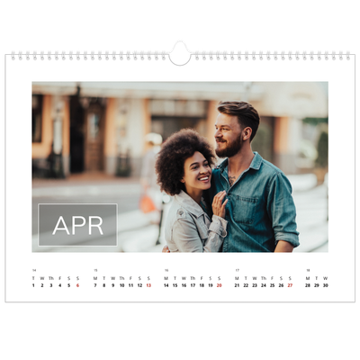 A3 Photo Calendar — Date box overlay [April]