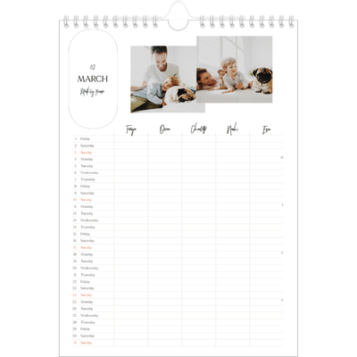 A4 Family Planner — Making plans Planner - Family of 5 [March]