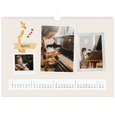 A3 Photo Calendar — Vintage scrapbooking [April]