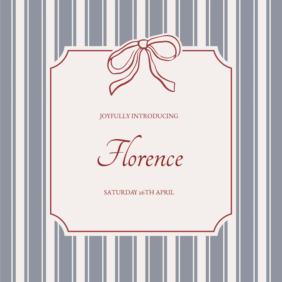 Invitations — Pinstripe and bow