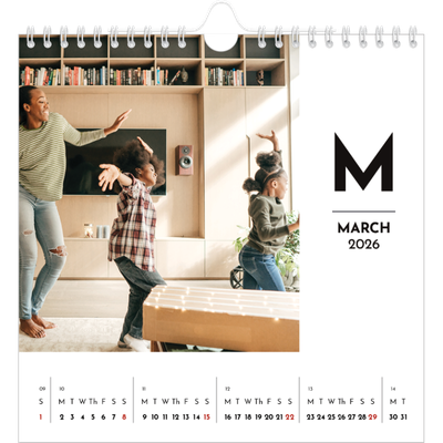 Square calendars  — Letter spotlight [March]