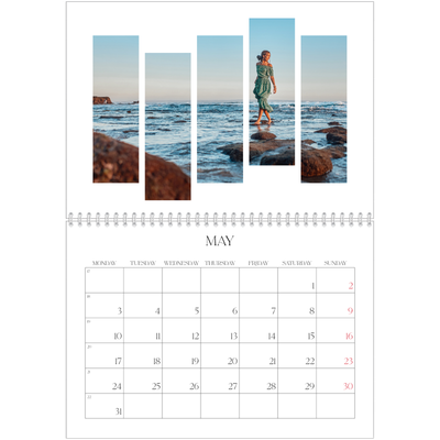 A4 Double Photo Calendar — Travel mosaics [May]