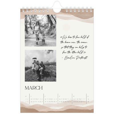 A5 Photo Calendar — Wellbeing quotes [March]