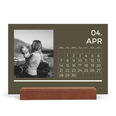 Easel Desk Calendar Landscape  — Contemporary bold [April]
