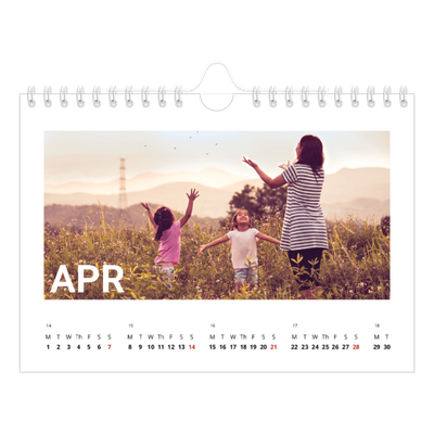A5 Landscape Photo Calendar — Big month [April]