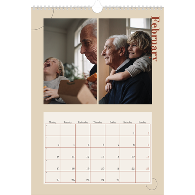 A3 photo calendars — Asymmetrical text [February]