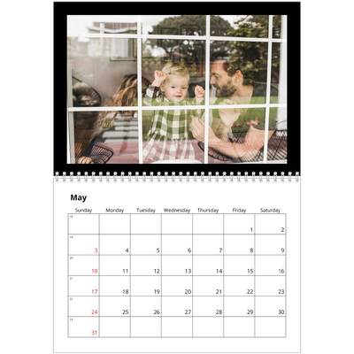 A4 Double Photo Calendar — Black margin [cover]
