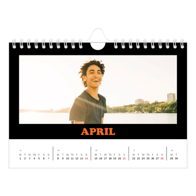 A5 Landscape Photo Calendar — Fun type [April]