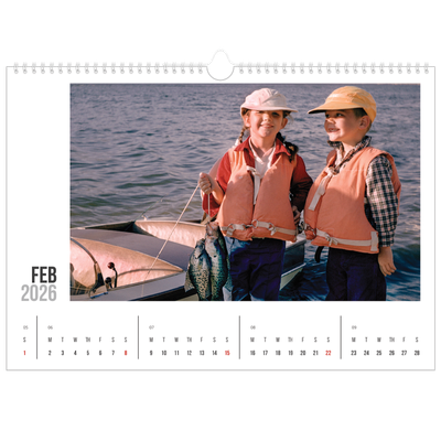 A3 Photo Calendar — Abbreviated text [February]