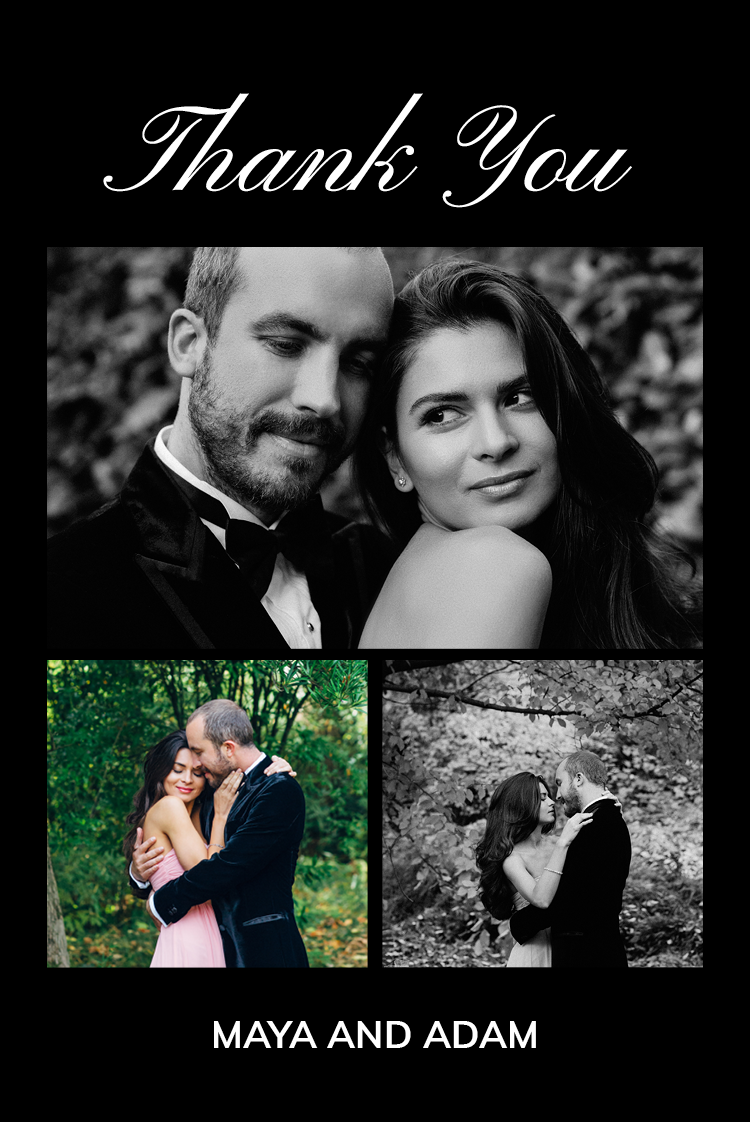 Thank you cards — Black minimal