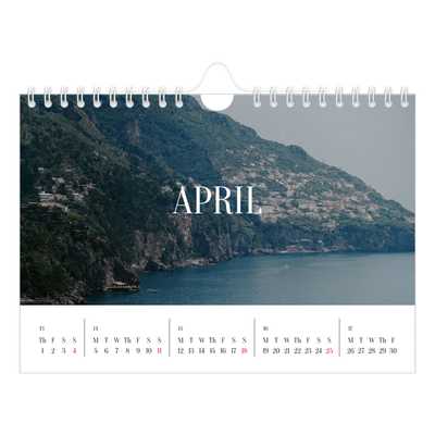 A5 Landscape Photo Calendar — Endless escape [April]