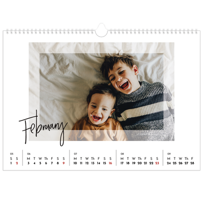 A3 Photo Calendar — Clear frame [February]