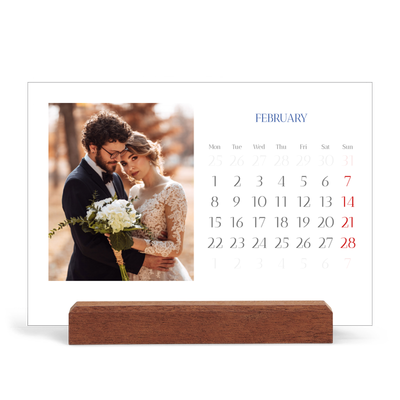 Easel Desk Calendar Landscape  — Cobalt classic [February]