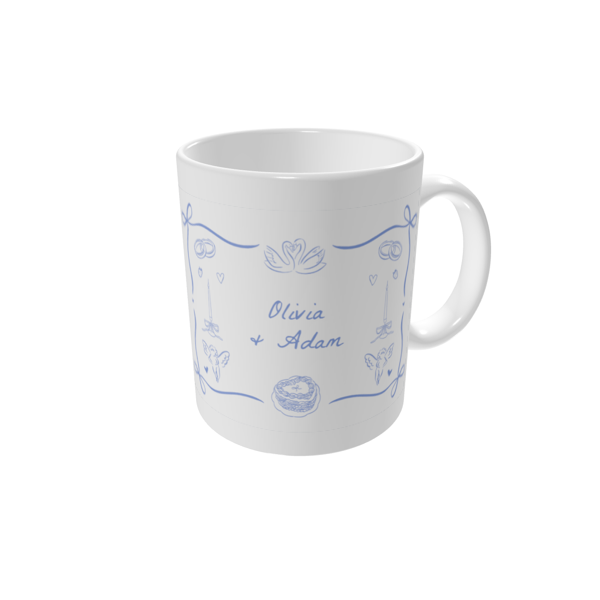 Personalised mugs — Bows and doodles