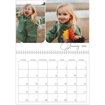 A4 Double Photo Calendar — Snapshots and script