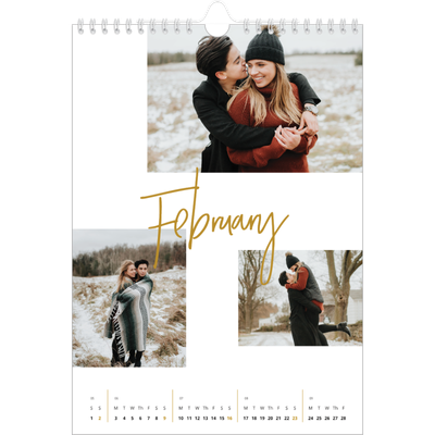 A4 Photo Calendar — Gold marker pen [February]