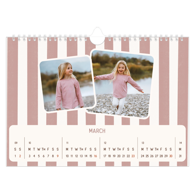 A4 Landscape Photo Calendar — Retro patterns [March]