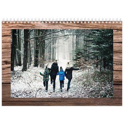 A4 Double Photo Calendar — Wood [cover]