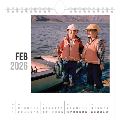 Square calendars  — Abbreviated text [February]