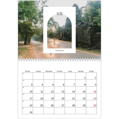 A4 Double Photo Calendar — The open arch [May]