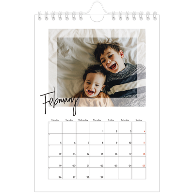 A5 Photo Calendar — Clear frame [February]