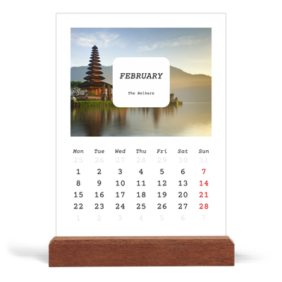 Easel Desk Calendar Portrait  — Full story [February]