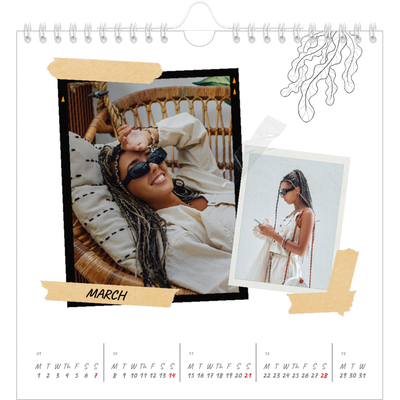 Square calendars  — Scrapbook flair [March]