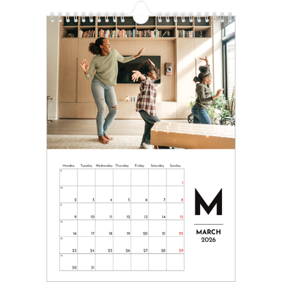 A4 Photo Calendar — Letter spotlight [March]