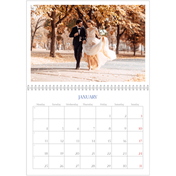 A4 Double Photo Calendar — Cobalt classic