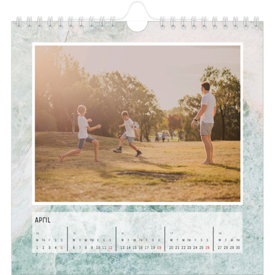 Square calendars  — Marble backgrounds [April]