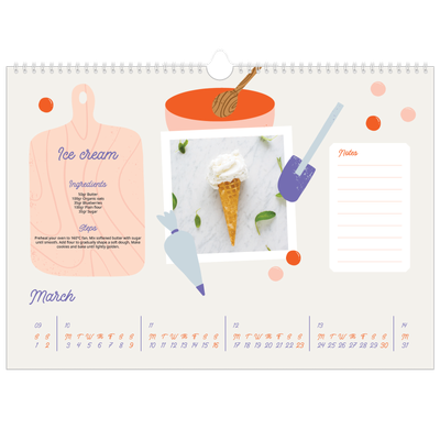A3 Photo Calendar — Year in recipes [March]